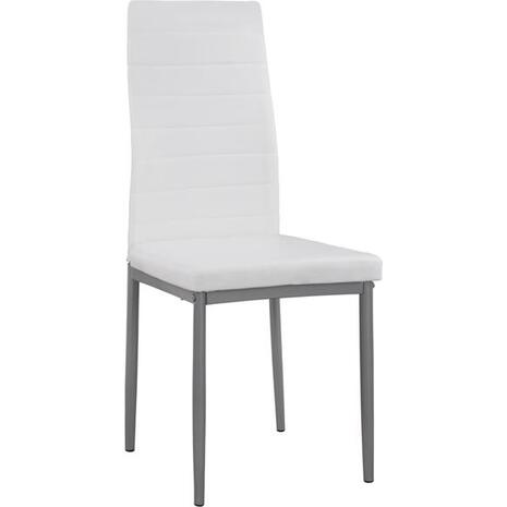 ΚΑΡΕΚΛΑ ΜΕΤΑΛΛΙΚΗ LADY HM0037.11 ΛΕΥΚΟ PU ΜΕΤΑΛΛΙΚΟ ΣΚΕΛΕΤΟ K/D 40x48x95Y εκ. (σετ 4 τεμαχίων)