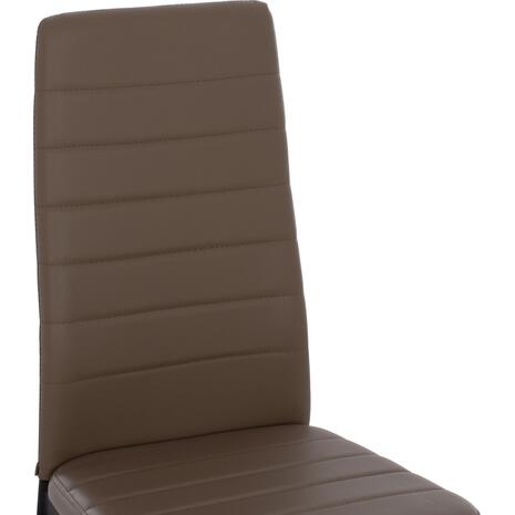 ΚΑΡΕΚΛΑ ΤΡΑΠΕΖΑΡΙΑΣ LADY HM0037.25 ΑΝΟΙΧΤΟ ΚΡΕΜ PU ΣΚΕΛΕΤΟΣ ΜΑΥΡΟΣ ΜΕΤΑΛ. (K/D) 42x44x95Υεκ (σετ 4 τεμαχίων) (Διάφορα χρώματα)