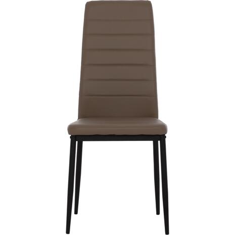 ΚΑΡΕΚΛΑ ΤΡΑΠΕΖΑΡΙΑΣ LADY HM0037.25 ΑΝΟΙΧΤΟ ΚΡΕΜ PU ΣΚΕΛΕΤΟΣ ΜΑΥΡΟΣ ΜΕΤΑΛ. (K/D) 42x44x95Υεκ (σετ 4 τεμαχίων) (Διάφορα χρώματα)