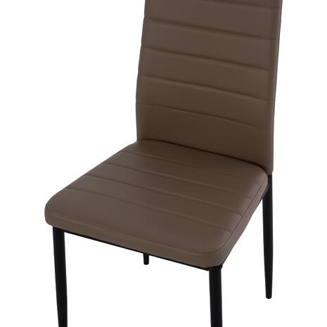 ΚΑΡΕΚΛΑ ΤΡΑΠΕΖΑΡΙΑΣ LADY HM0037.25 ΑΝΟΙΧΤΟ ΚΡΕΜ PU ΣΚΕΛΕΤΟΣ ΜΑΥΡΟΣ ΜΕΤΑΛ. (K/D) 42x44x95Υεκ (σετ 4 τεμαχίων) (Διάφορα χρώματα)
