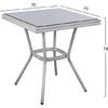 ΤΡΑΠΕΖΙ ΑΛΟΥΜΙΝΙΟΥ HARLOW 70X70X76 BAMBOO LOOK HM5568.01 ΛΕΥΚΗ ΠΑΤΙΝΑ ΜΕ ΓΥΑΛΙ