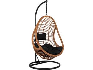 ΚΡΕΜΑΣΤΗ ΠΟΛΥΘΡΟΝΑ ΦΩΛΙΑ CALLIE HM5541.04 ΜΕ ΜΠΕΖ WICKER & ΜΑΥΡΑ ΜΑΞΙΛΑΡΙΑ Φ105Χ195Υ εκ.