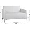 ΚΑΝΑΠΕΣ 2ΘΕΣΙΟΣ NELLIE HM3159.22 ΜΕ ΛΕΥΚΟ PU 113x71x71Υ εκ.