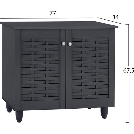 ΠΑΠΟΥΤΣΟΘΗΚΗ-ΝΤΟΥΛΑΠΙ ΞΥΛΙΝΗ CASSIOPE HM2208.10 ΓΚΡΙ 77Χ34Χ67.5εκ.