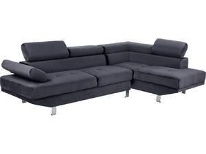 ΚΑΝΑΠΕΣ ΓΩΝΙΑ FAITH ΒΕΛΟΥΔΟ ΓΚΡΙ HM3156.01 254x79-160x70-84 εκ.