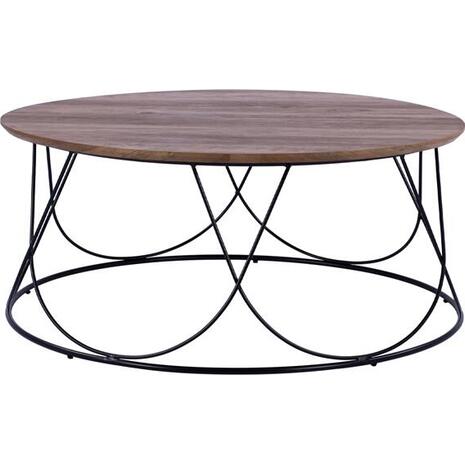ΤΡΑΠΕΖΑΚΙ ΣΑΛΟΝΙΟΥ ZENA HM8690 MDF TOP ΜΕ ΜΕΤΑΛΛΙΚΟ ΜΑΥΡΟ ΣΚΕΛΕΤΟ Φ90Χ40Υ εκ.