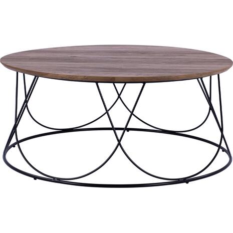 ΤΡΑΠΕΖΑΚΙ ΣΑΛΟΝΙΟΥ ZENA HM8690 MDF TOP ΜΕ ΜΕΤΑΛΛΙΚΟ ΜΑΥΡΟ ΣΚΕΛΕΤΟ Φ90Χ40Υ εκ.