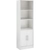 ΒΙΒΛΙΟΘΗΚΗ ΜΕΛΑΜΙΝΗΣ ENSLEY HM2027.05 ΣΕ ΛΕΥΚΗ ΑΠΟΧΡΩΣΗ 60x30x180 εκ.