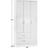 ΝΤΟΥΛΑΠΑ 3ΦΥΛΛΗ ME 2 ΣΥΡΤΑΡΙΑ CAESAR HM340.05 ΛΕΥΚΗ 89x42,5x181 εκ.