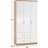 ΝΤΟΥΛΑΠΑ 3ΦΥΛΛΗ ME 2 ΣΥΡΤΑΡΙΑ CAESAR HM340.06 SONAMA - ΛΕΥΚO 89x42,5x181 εκ.