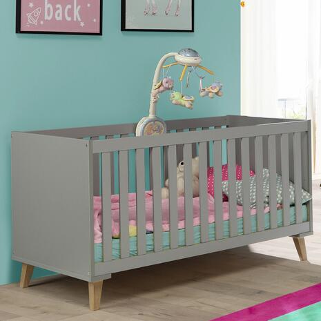 ΒΡΕΦΙΚΟ ΚΡΕΒΑΤΙ BAMBINI HM8841 ΑΝΟΙΧΤΟ ΓΚΡΙ ΦΥΣΙΚΟ 144,8 x76,9x83,4Υ εκ.