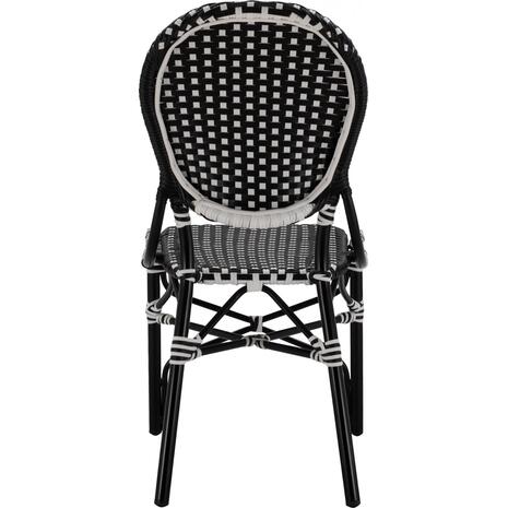 ΚΑΡΕΚΛΑ ΑΛΟΥΜΙΝΙΟΥ BAMBOO LOOK ΜΕ WICKER ΜΑΥΡΟ ΛΕΥΚΟ HM5792.02 46x60x96 εκ.
