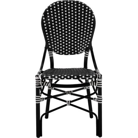 ΚΑΡΕΚΛΑ ΑΛΟΥΜΙΝΙΟΥ BAMBOO LOOK ΜΕ WICKER ΜΑΥΡΟ ΛΕΥΚΟ HM5792.02 46x60x96 εκ.