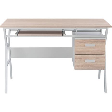 ΓΡΑΦΕΙΟ VITINO HM2130.01 ΜΕΛΑΜΙΝΗ-ΜΕΤΑΛΛΟ ΣΕ SONAMA-ΛΕΥΚΟ 120X60X76εκ.