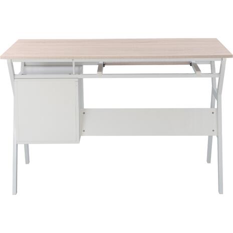 ΓΡΑΦΕΙΟ VITINO HM2130.01 ΜΕΛΑΜΙΝΗ-ΜΕΤΑΛΛΟ ΣΕ SONAMA-ΛΕΥΚΟ 120X60X76εκ.