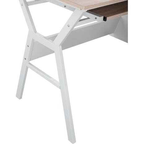 ΓΡΑΦΕΙΟ VITINO HM2130.01 ΜΕΛΑΜΙΝΗ-ΜΕΤΑΛΛΟ ΣΕ SONAMA-ΛΕΥΚΟ 120X60X76εκ.