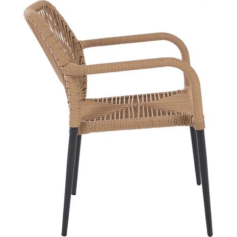 ΠΟΛΥΘΡΟΝΑ ΑΛΟΥΜΙΝΙΟΥ NOJO HM5771.02 ΓΚΡΙ ΜΕ P.E.TWIST RATTAN ΜΠΕΖ 55x63x82Y εκ.