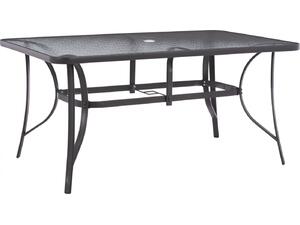 ΤΡΑΠΕΖΙ BRUNO 150X90Χ75Υεκ. ΜΕΤΑΛΛΙΚΟ ΟΡΘΟΓΩΝΙΟ ΓΚΡΙ ΜΕ ΤΡΥΠΑ ΟΜΠΡΕΛΑΣ Φ38  HM5145.11