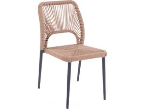 ΚΑΡΕΚΛΑ ΑΛΟΥΜΙΝΙΟΥ ΓΚΡΙ ΜΕ P.E.TWIST RATTAN ΜΠΕΖ HM5770.02 45x63x82Υ εκ.