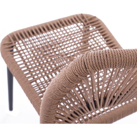 ΚΑΡΕΚΛΑ ΑΛΟΥΜΙΝΙΟΥ ΓΚΡΙ ΜΕ P.E.TWIST RATTAN ΜΠΕΖ HM5770.02 45x63x82Υ εκ.