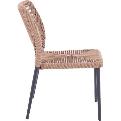 ΚΑΡΕΚΛΑ ΑΛΟΥΜΙΝΙΟΥ ΓΚΡΙ ΜΕ P.E.TWIST RATTAN ΜΠΕΖ HM5770.02 45x63x82Υ εκ.