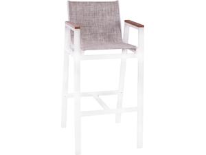ΣΚΑΜΠΟ ΜΠΑΡ ΑΛΟΥΜΙΝΙΟΥ ΛΕΥΚΟ ΜΕ POLYWOOD 52 x 58 x 108 εκ. HM5790.01