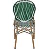 ΚΑΡΕΚΛΑ ΑΛΟΥΜΙΝΙΟΥ BAMBOO LOOK ΜΕ WICKER ΠΡΑΣΙΝΟ ΛΕΥΚΟ HM5792.01 47x55x98 εκ.