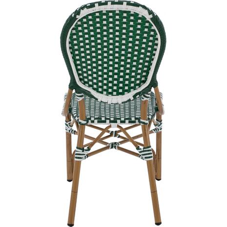 ΚΑΡΕΚΛΑ ΑΛΟΥΜΙΝΙΟΥ BAMBOO LOOK ΜΕ WICKER ΠΡΑΣΙΝΟ ΛΕΥΚΟ HM5792.01 47x55x98 εκ.