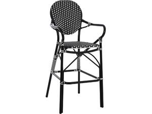 ΣΚΑΜΠΟ ΑΛΟΥΜΙΝΙΟΥ BAMBOO LOOK ΜΕ WICKER ΜΑΥΡΟ ΛΕΥΚΟ HM5794.02 56x60x126 εκ.