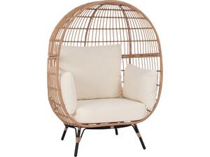 ΠΟΛΥΘΡΟΝΑ ΦΩΛΙΑ ALLEGRA HM5764 ΜΕ WICKER ΣΕ ΜΠΕΖ ΑΠΟΧΡΩΣΗ 110x85x148 εκ.