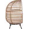 ΠΟΛΥΘΡΟΝΑ ΦΩΛΙΑ ALLEGRA HM5764 ΜΕ WICKER ΣΕ ΜΠΕΖ ΑΠΟΧΡΩΣΗ 110x85x148 εκ.