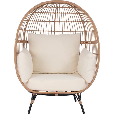ΠΟΛΥΘΡΟΝΑ ΦΩΛΙΑ ALLEGRA HM5764 ΜΕ WICKER ΣΕ ΜΠΕΖ ΑΠΟΧΡΩΣΗ 110x85x148 εκ.
