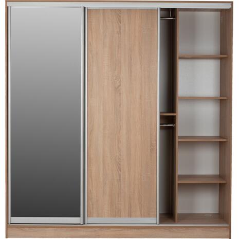 ΝΤΟΥΛΑΠΑ 3ΦΥΛΛΗ ΣΥΡΟΜΕΝΗ ΜΕ ΚΑΘΡΕΠΤΗ SONAMA OAK HM2435  200X60X210Υεκ