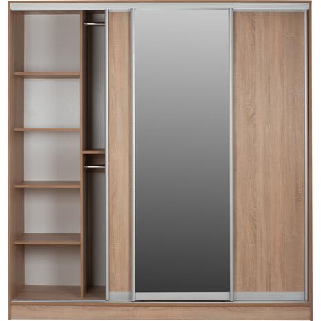 ΝΤΟΥΛΑΠΑ 3ΦΥΛΛΗ ΣΥΡΟΜΕΝΗ ΜΕ ΚΑΘΡΕΠΤΗ SONAMA OAK HM2435  200X60X210Υεκ