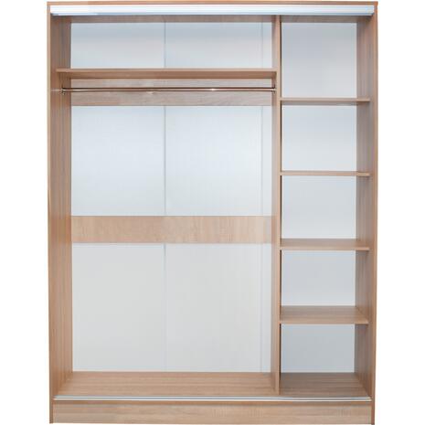 ΝΤΟΥΛΑΠΑ 2ΦΥΛΛΗ 180X60X210Υεκ. ΣΥΡΟΜΕΝΗ ΜΕ ΚΑΘΡΕΠΤΗ SONAMA OAK HM2437