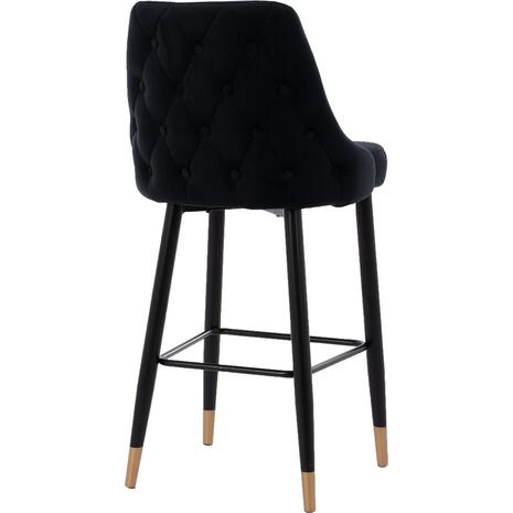 ΣΚΑΜΠΟ ΜΠΑΡ SERENITY HM8519.04 ΒΕΛΟΥΔΟ ΜΑΥΡΟ ΜΕ ΜΕΤΑΛΛΙΚΟ ΣΚΕΛΕΤΟ 53x48x110 εκ. (σετ 2 τεμαχίων)