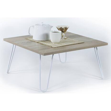 ΤΡΑΠΕΖΙ ΣΑΛΟΝΙΟΥ DIANE HM9180.01 SONAMA ΛΕΥΚΟ 60x60x29Y εκ.