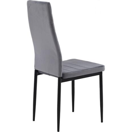 ΚΑΡΕΚΛΑ ΜΕΤΑΛΛΙΚΗ LADY HM0037.31 ΓΚΡΙ ΒΕΛΟΥΔΟ ME ΜΕΤΑΛΛΙΚΟ ΣΚΕΛΕΤΟ K/D (σετ 4 τεμαχίων) (Γκρι)