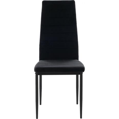 ΚΑΡΕΚΛΑ ΜΕΤΑΛΛΙΚΗ LADY HM0037.34 ΜΑΥΡΟ ΒΕΛΟΥΔΟ ME ΜΕΤΑΛΛΙΚΟ ΣΚΕΛΕΤΟ K/D (σετ 4 τεμαχίων) (Μαύρο)