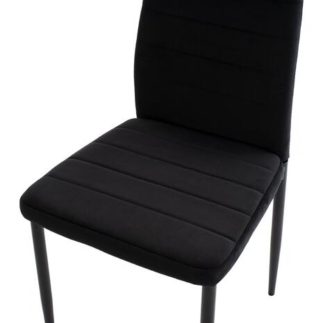 ΚΑΡΕΚΛΑ ΜΕΤΑΛΛΙΚΗ LADY HM0037.34 ΜΑΥΡΟ ΒΕΛΟΥΔΟ ME ΜΕΤΑΛΛΙΚΟ ΣΚΕΛΕΤΟ K/D (σετ 4 τεμαχίων) (Μαύρο)