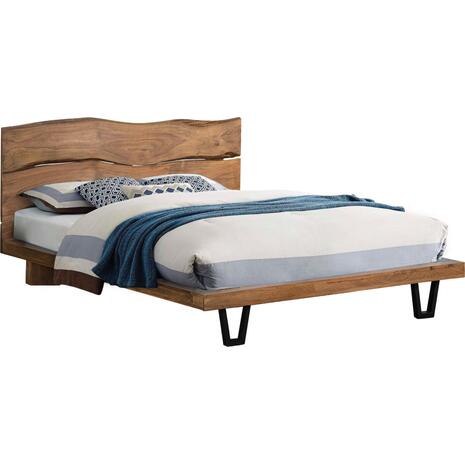 ΚΡΕΒΑΤΙ NICOLE HM8218.11 ΑΠΟ ΜΑΣΙΦ ΞΥΛΟ ΑΚΑΚΙΑΣ 212,5x180x106εκ. ΓΙΑ ΣΤΡΩΜΑ 160Χ200