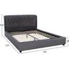 ΚΡΕΒΑΤΙ ODALYS 150X200 ΒΕΛΟΥΔΟ ΥΦΑΣΜΑ ΓΚΡΙ HM549.11 164x223x100 εκ.