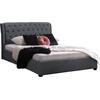 ΚΡΕΒΑΤΙ ODALYS 150X200 ΒΕΛΟΥΔΟ ΥΦΑΣΜΑ ΓΚΡΙ HM549.11 164x223x100 εκ.