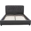 ΚΡΕΒΑΤΙ ODALYS 150X200 ΒΕΛΟΥΔΟ ΥΦΑΣΜΑ ΓΚΡΙ HM549.11 164x223x100 εκ.