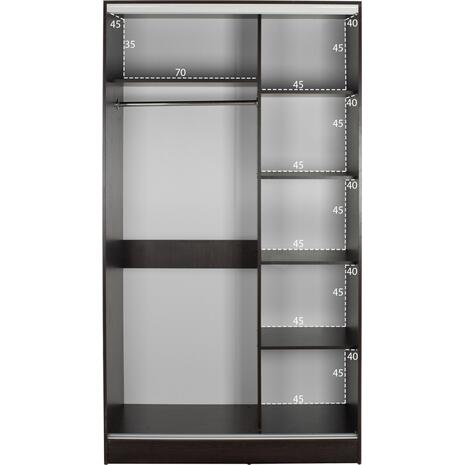 ΝΤΟΥΛΑΠΑ ΔΙΦΥΛΛΗ ΣΥΡΟΜΕΝΗ ΜΕ ΚΑΘΡΕΠΤΗ ADLER HM2460.02 ΜΕΛΑΜΙΝΗ WENGE 120x60x220Y