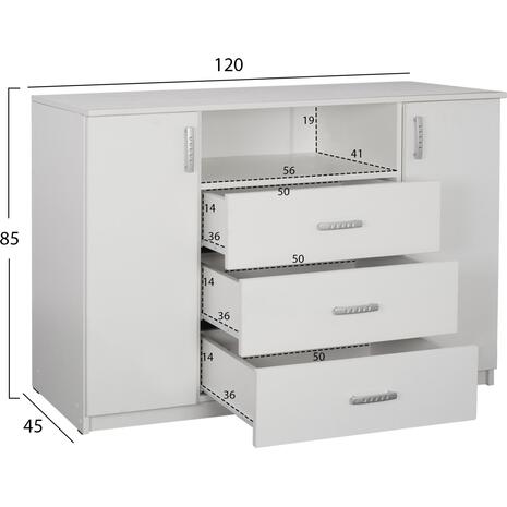 ΜΠΟΥΦΕΣ ADLER HM2430.03 ΜΕΛΑΜΙΝΗ ΛΕΥΚΗ 120X45X85Yεκ