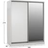 ΝΤΟΥΛΑΠΑ ΜΕ ΚΑΘΡΕΠΤΗ ADLER HM2437.03 ΜΕΛΑΜΙΝΗ ΛΕΥΚΗ 180x60x210Υεκ.