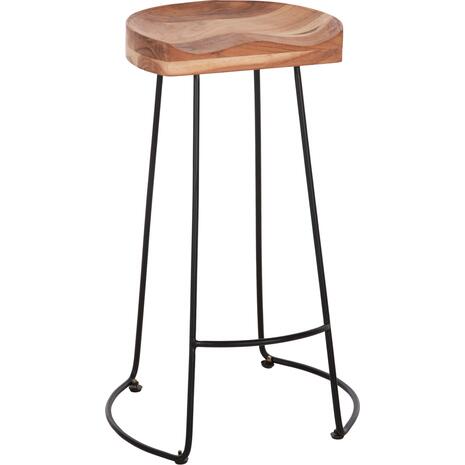 ΣΚΑΜΠΟ BAR ELEANOR HM8363.11 ΜΑΣΙΦ ΞΥΛΟ ΑΚΑΚΙΑΣ-ΜΕΤΑΛΛΟ 50x43x78Υεκ.