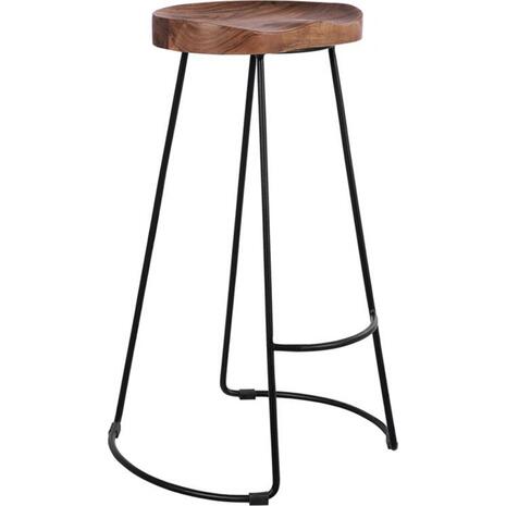 ΣΚΑΜΠΟ BAR ELEANOR HM8363.11 ΜΑΣΙΦ ΞΥΛΟ ΑΚΑΚΙΑΣ-ΜΕΤΑΛΛΟ 50x43x78Υεκ.