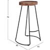 ΣΚΑΜΠΟ BAR ELEANOR HM8363.11 ΜΑΣΙΦ ΞΥΛΟ ΑΚΑΚΙΑΣ-ΜΕΤΑΛΛΟ 50x43x78Υεκ.